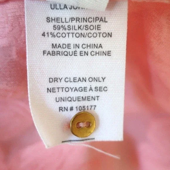 Ulla Johnson Blouse Sandrine Pink Floral Fil Coupe Size 2 Long Sleeve Top - Picture 8 of 8